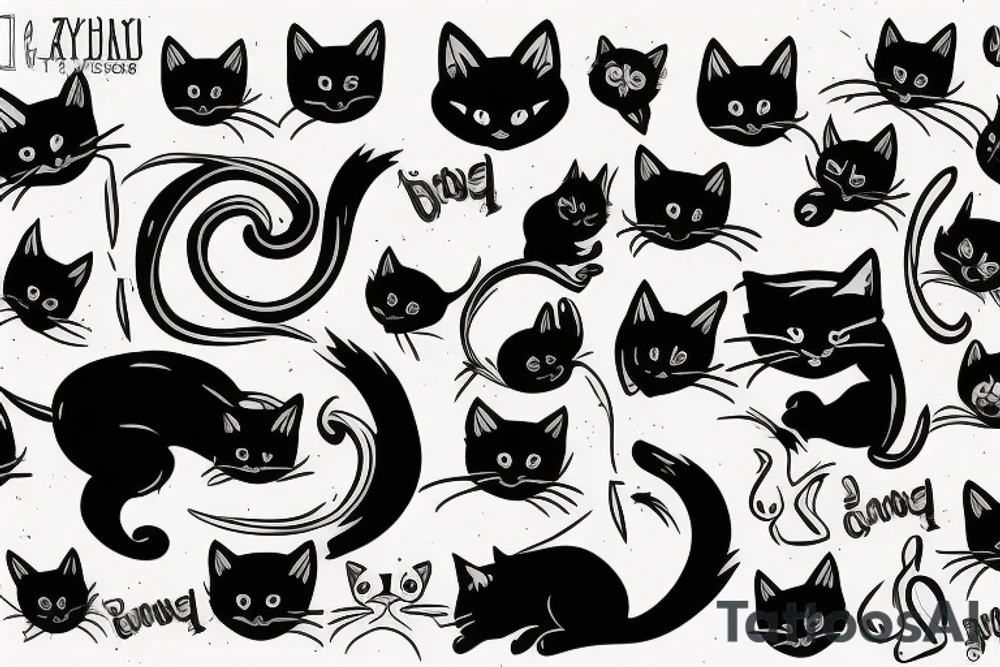 black cat tattoo idea