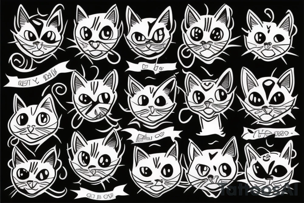 black cat tattoo idea