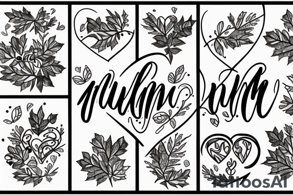 name autumn with a heart tattoo idea