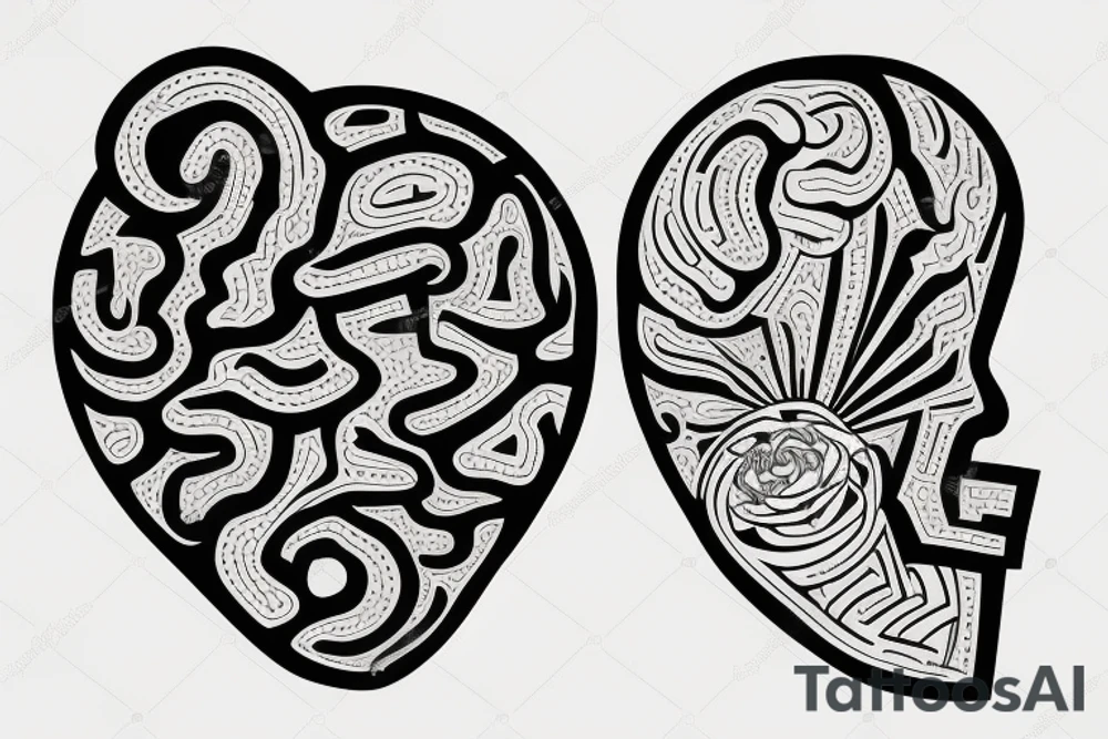 Choice between brain and heart tattoo idea