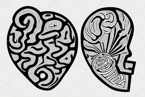 Choice between brain and heart tattoo idea