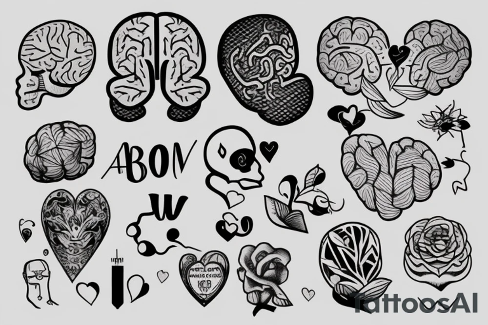 Choice between brain and heart tattoo idea