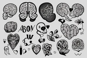 Choice between brain and heart tattoo idea