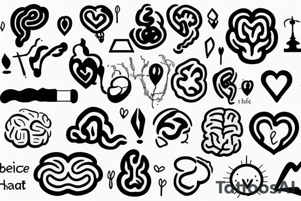 Choice between brain and heart tattoo idea