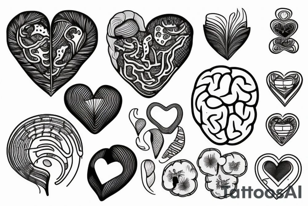 brain and heart tattoo idea