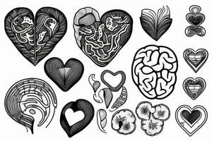 brain and heart tattoo idea