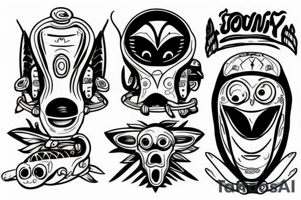 Funny alien scooter tattoo idea