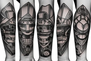 geometric robot tattoo idea