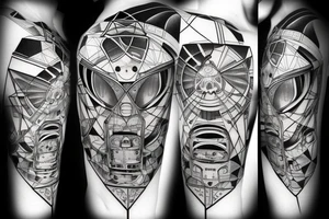 geometric robot tattoo idea