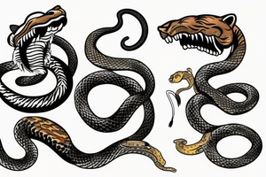 Tiger fighting a snake tattoo idea