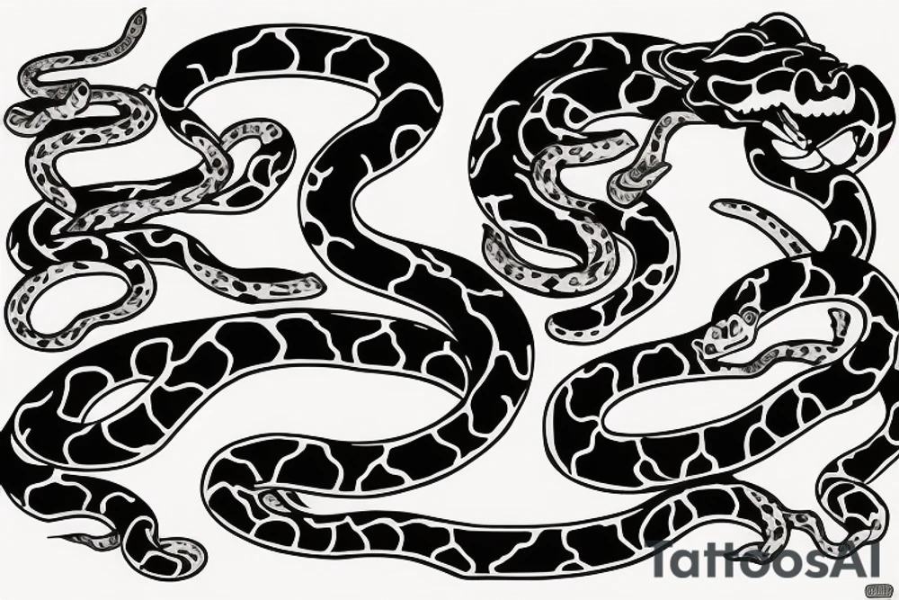 Tiger fighting a snake tattoo idea