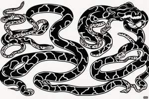 Tiger fighting a snake tattoo idea