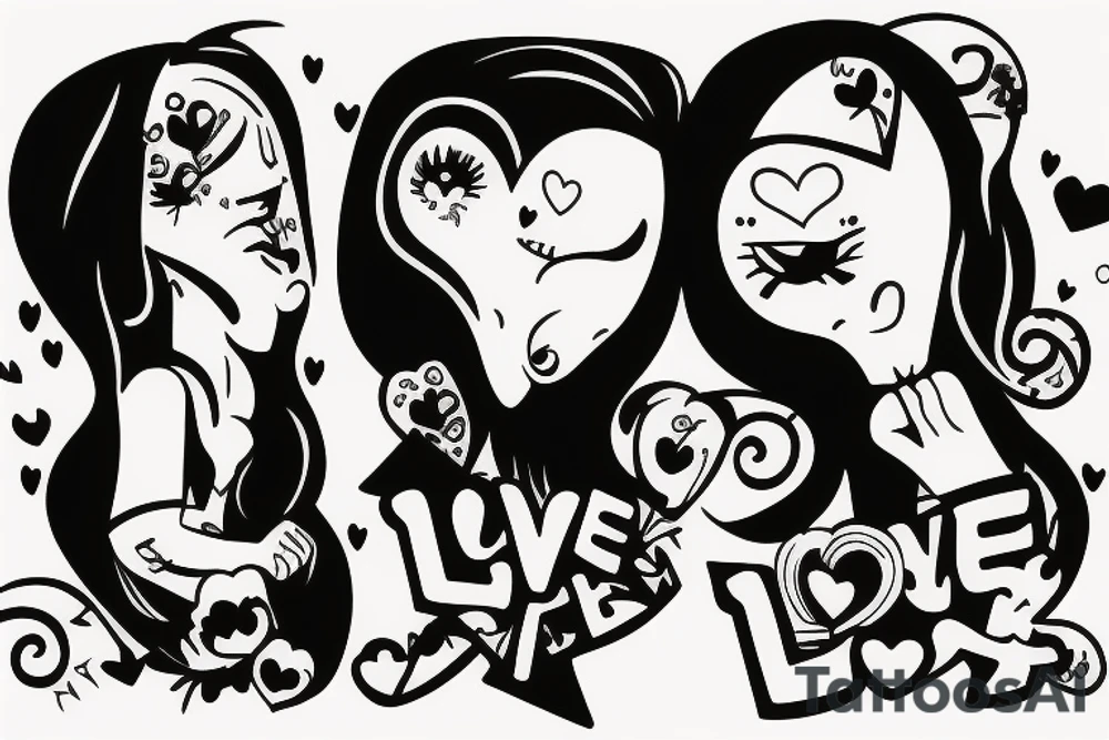 Couple love C tattoo idea