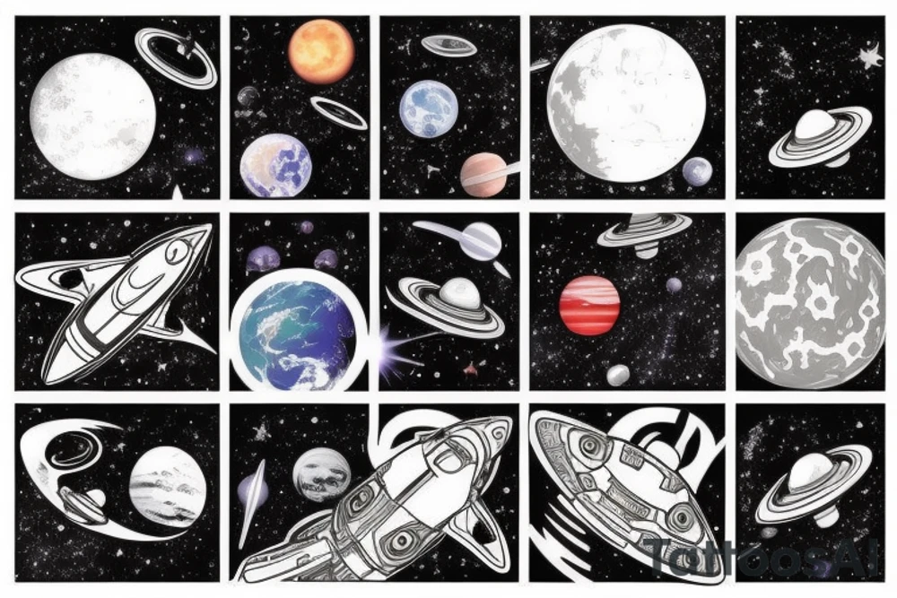 space theme tattoo idea