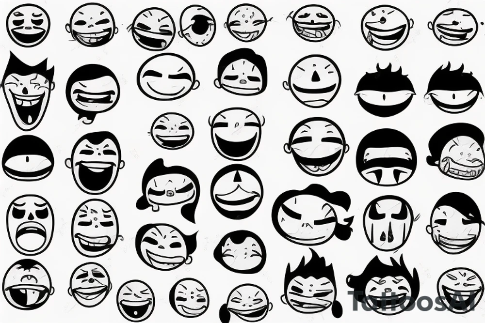 laughing crying faces tattoo idea