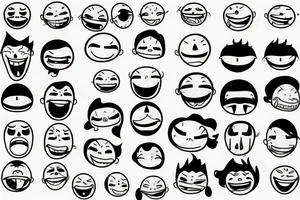 laughing crying faces tattoo idea