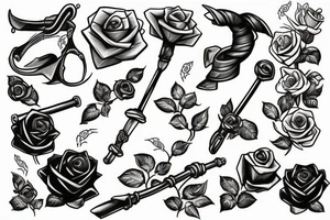 Sly Cooper's cane inside a rose tattoo idea