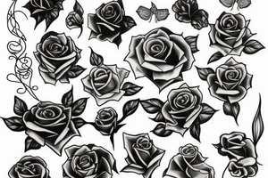 Women and thorn rose tattoo idea