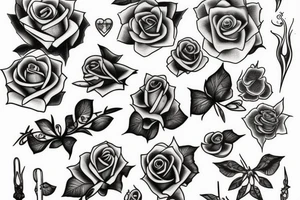 Women and thorn rose tattoo idea