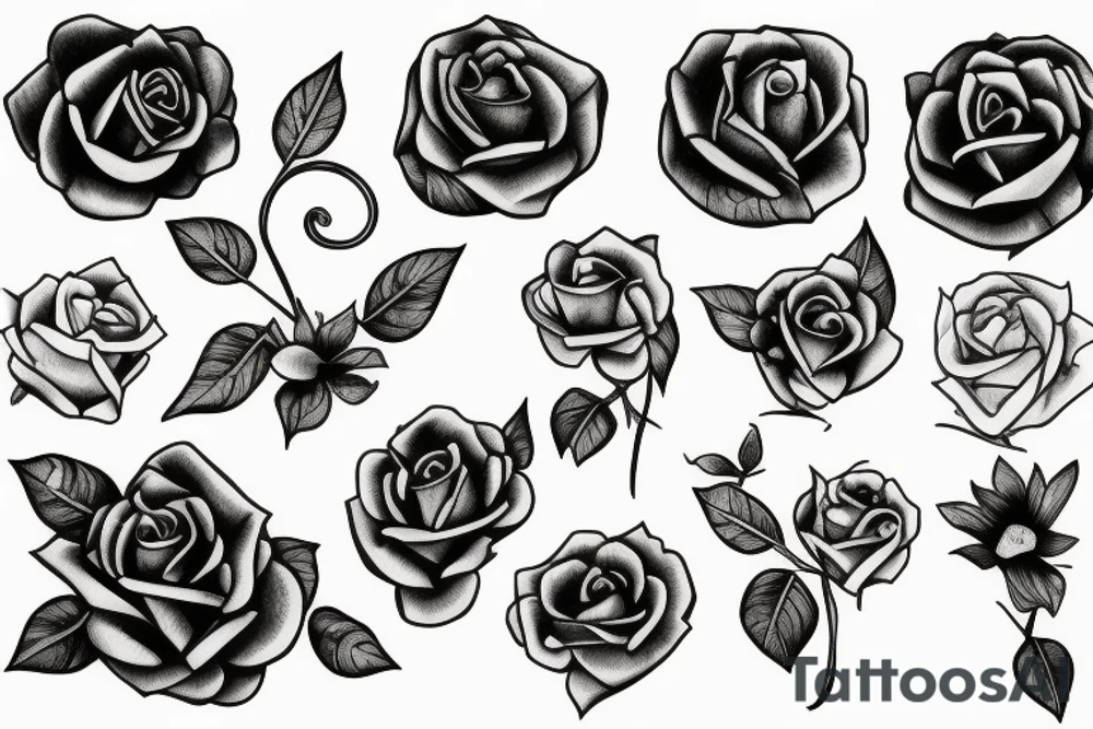 Women and rose tattoo idea