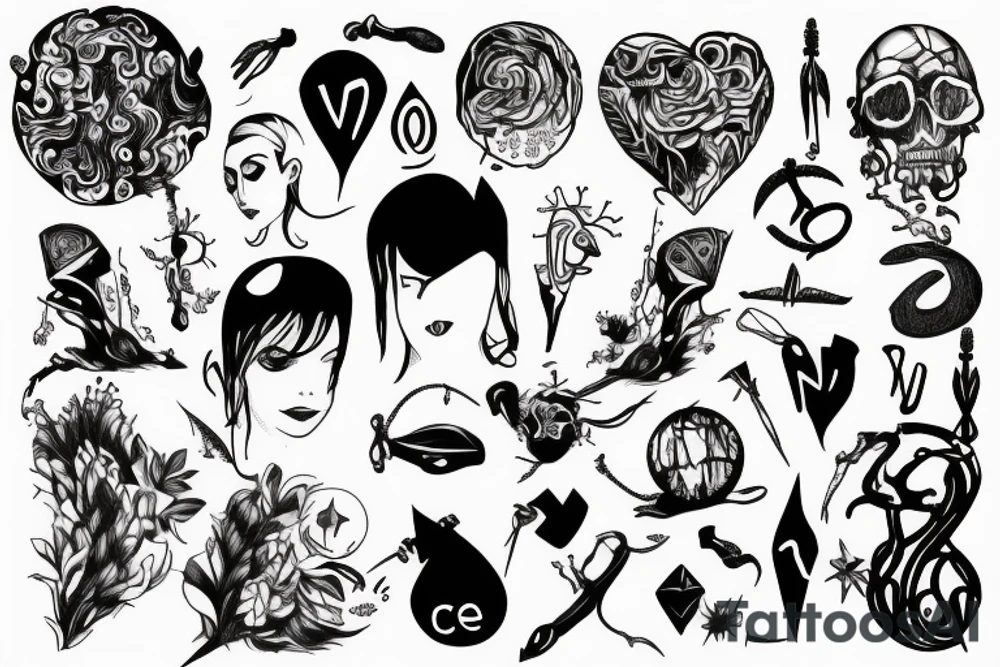 goth existentialism academia tattoo idea