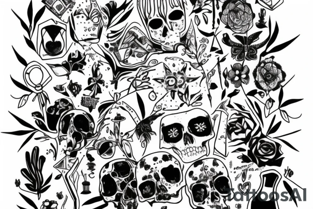 goth existentialism academia tattoo idea