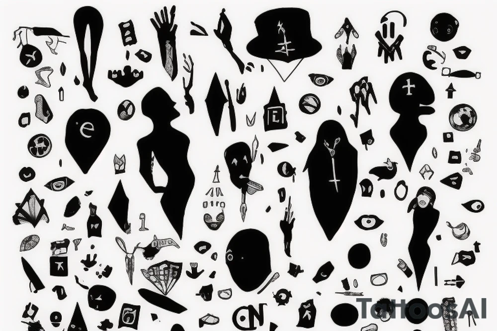 goth existentialism academia dark tattoo idea