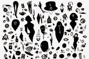 goth existentialism academia dark tattoo idea