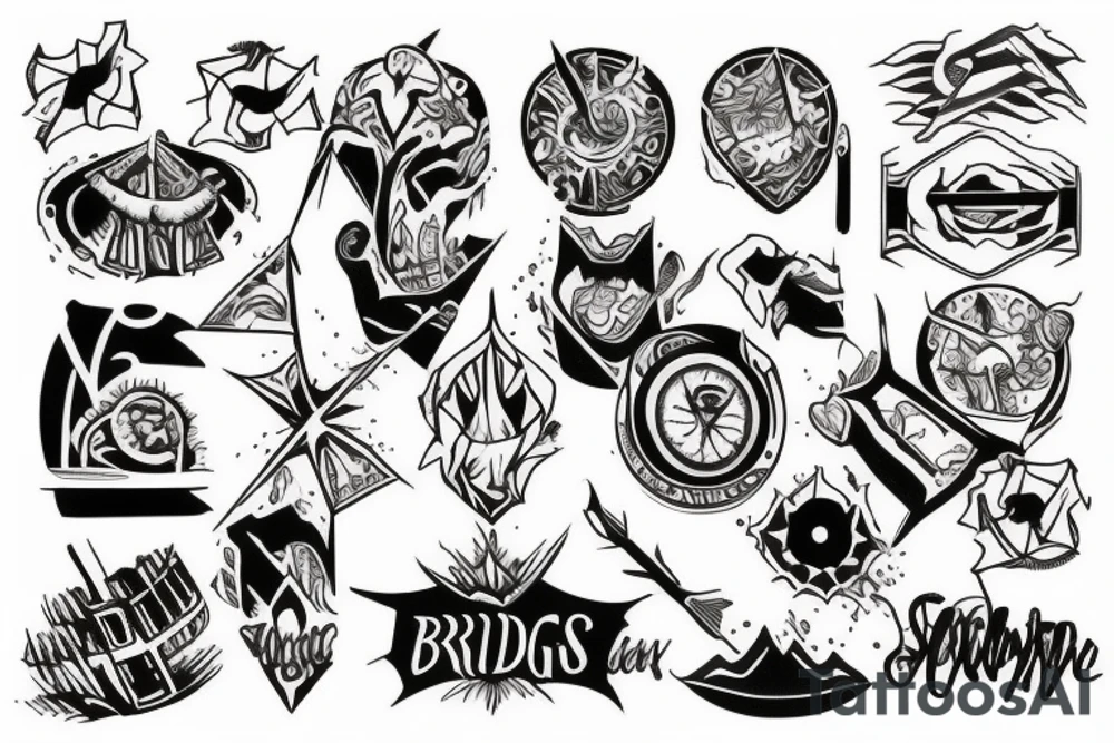 pages turned with the bridges burned tattoo idea