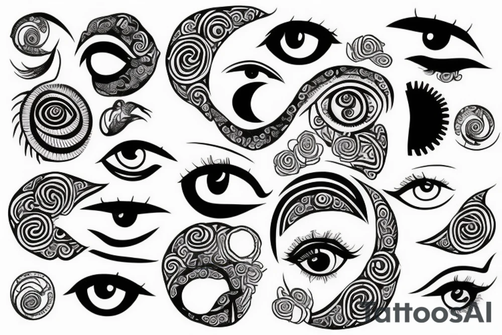 ying yang eye tattoo idea