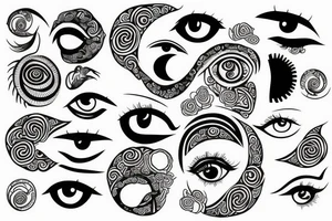 ying yang eye tattoo idea