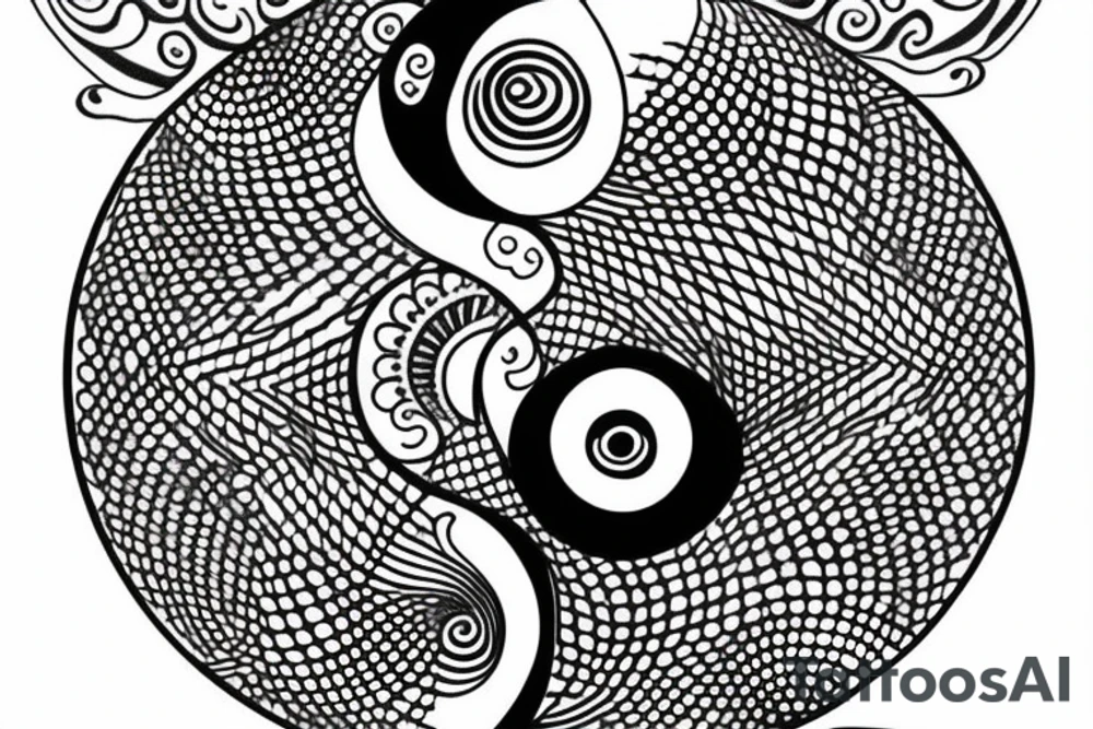 ying yang eye tattoo idea
