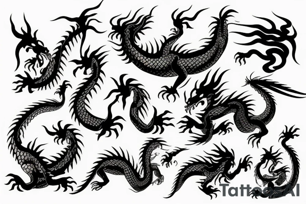 dragon in japan style tattoo idea