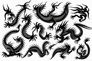 dragon in japan style tattoo idea
