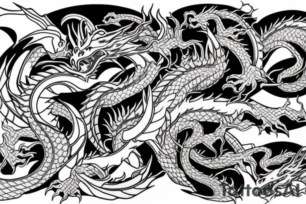 dragon in japan style tattoo idea