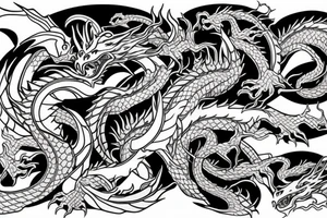 dragon in japan style tattoo idea