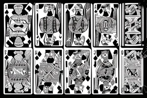 a bull, dice, playing cards, tattoo idea