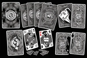 a bull, dice, playing cards, tattoo idea