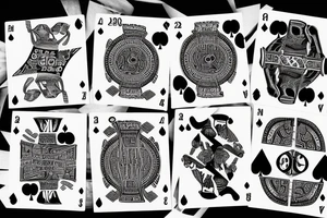 a bull, dice, playing cards, tattoo idea