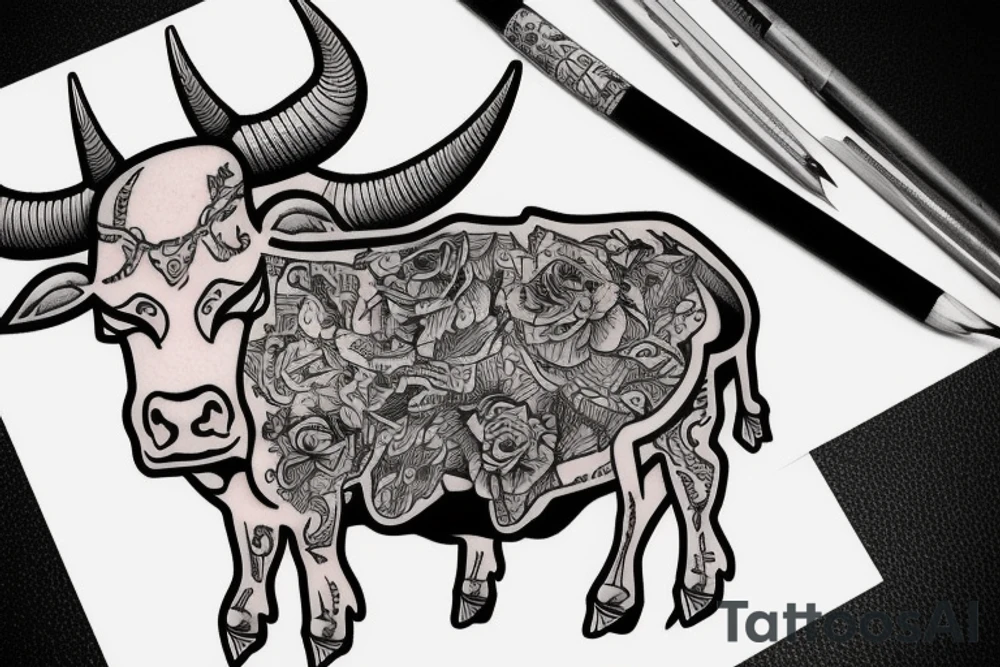a bull tattoo idea