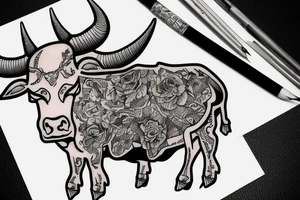 a bull tattoo idea