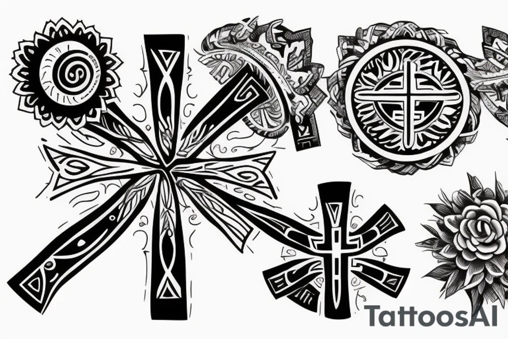 a tribal cross tattoo idea