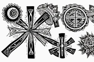 a tribal cross tattoo idea