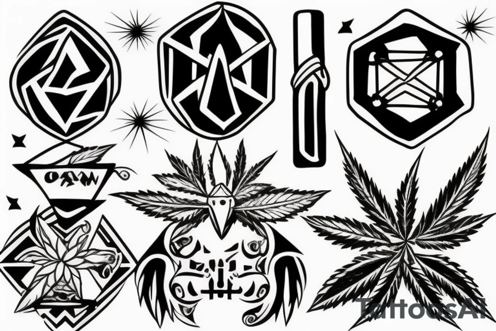 Outlaw country weed tattoo idea