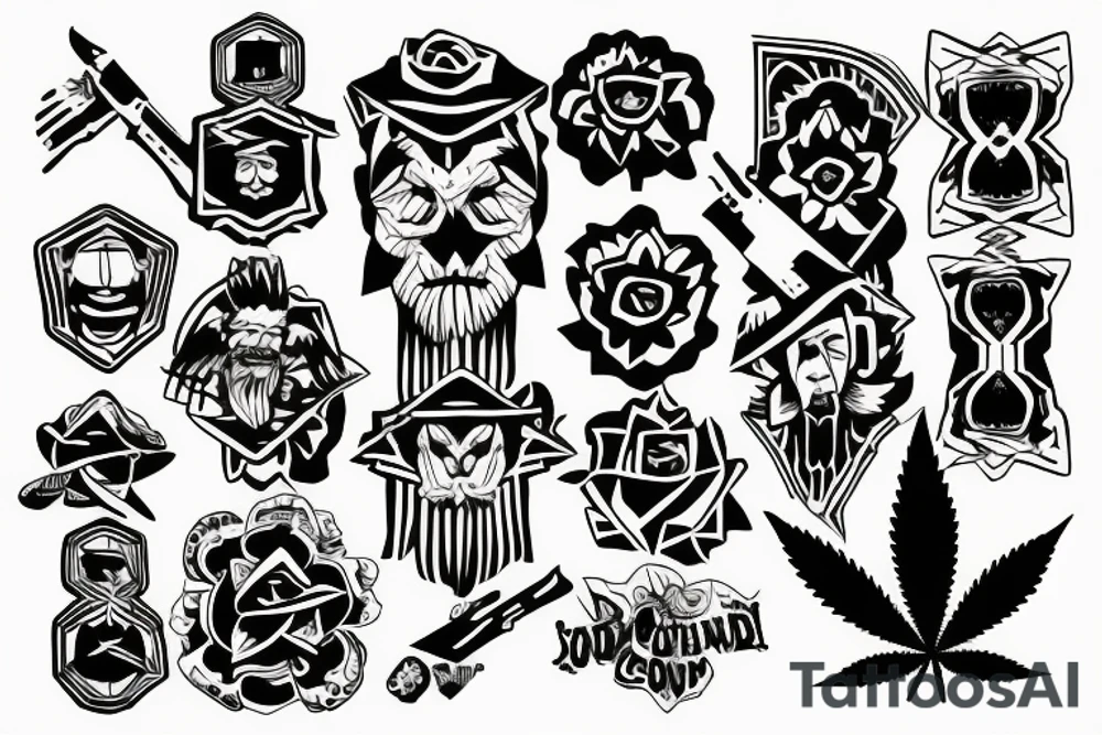 Outlaw country weed tattoo idea