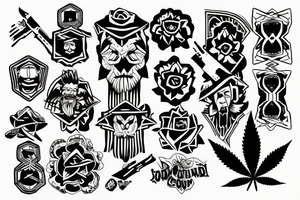 Outlaw country weed tattoo idea