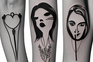 Two people sharing one cigarette tattoo idea