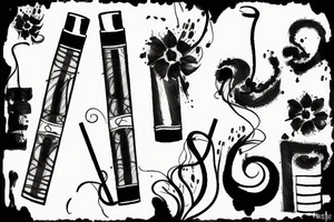 Two people sharing one cigarette tattoo idea
