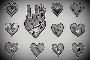 Music notes wrapping a heart with blood tattoo idea