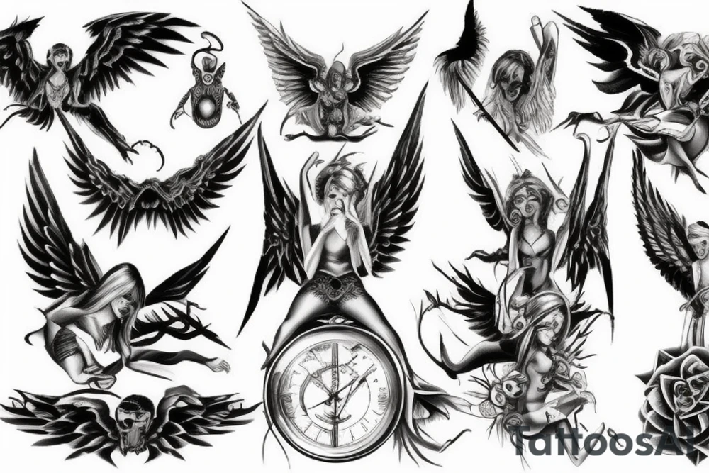 Evil angel tattoo idea